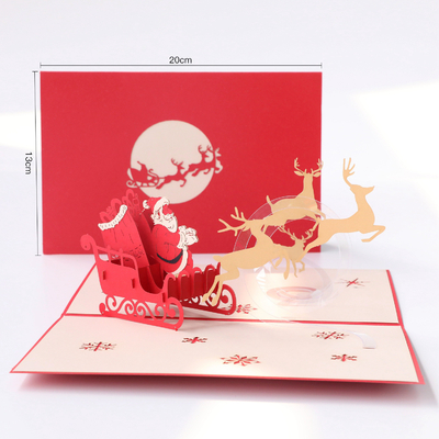 Materialペーパー3D現れGreeting Card Forの休日20×13cm Size CMYK Color