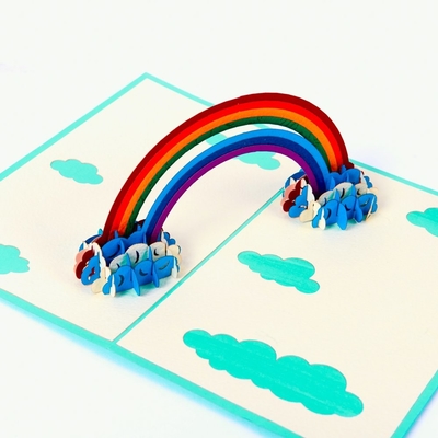 OEM ODM Rainbow現れCard DIY、3D Happy Birthday Card A5 Size