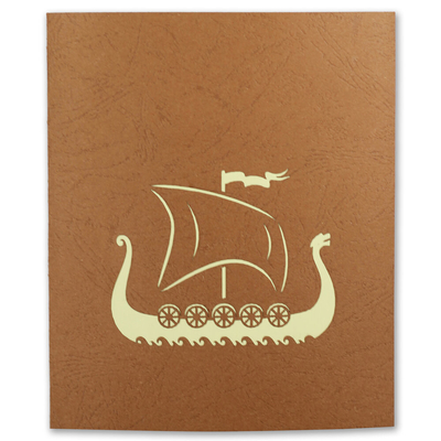 Greeting Card Offset Printing 14.8×21cm Sizeの上のハンドメイドのBoat 3D Pop